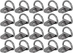 20pcs Titanium Tone D Shape Tie-Down Anchors Lashing Rings for Car Truck Trailer Cargo RV Boats