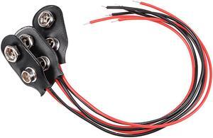 3pcs DC 9V Battery Clip I-Type Soft Buckle Connector Lead Wire 15cm Length