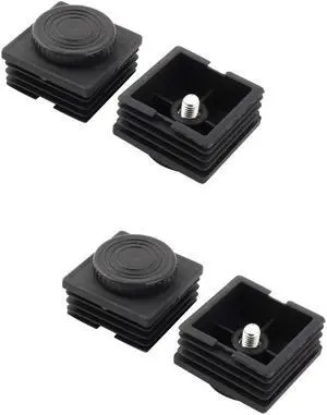 Unique Bargains 4 Sets Antislip Plastic Square 50mm x 50mm Chair Foot Cover Table Furniture Leg Protector Black