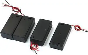 4Pcs On/Off Switch 1 x 9V  Battery Case Holder Leads Black w Cap