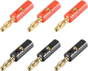 4mm Banana plugs Speaker Wire Cable Screw Plugs Connectors 2 Colors 6pcs 10A Jack Connector