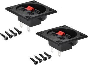 2 Ways Spring Speaker Terminal Clip Push Release Connector Audio Cable Terminals Strip Block Black Red WP2-7 2Pcs