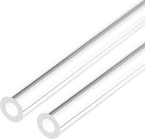 2pcs Clear Rigid Acrylic Pipe 4mm ID x 8mm OD x 610mm, 2mm Wall Round Tube