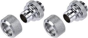 Hose Fitting Quick Connector Set G1/4 for Water Cooling System Silver 2pcs