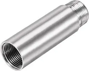Shower Head Extension Arm Stainless Steel G3/4 Male to G3/4 Female Thread 100mm Length Cast Pipe Fitting Coupler