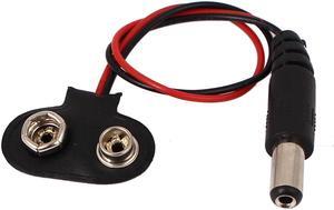 DC Plug T Type 9V Battery Clip Buckle Holder Connector Cable Lead 13cm Length