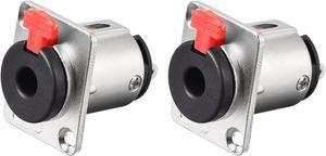 6.35mm 1/4 Inch Female Stereo TRS Audio Socket Jack Connector Panel/Chassis Mount - 6.35mm Stereo Socket 2pcs