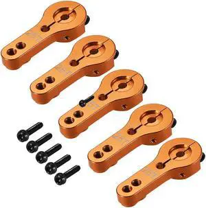 5PCS 25T Aluminum Servo Horns M3 Threads Metal Steering Arm for Futaba Savox Xcore RC Car Truck Buggy Airplane - Orange