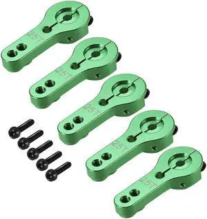 5PCS 25T Aluminum Servo Horns M3 Threads Metal Steering Arm for Futaba Savox Xcore RC Car Truck Buggy Airplane - Green