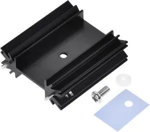 34mm x 25mm x 12mm TO-220 Aluminum Heatsink for Cooling Transistor Diodes with 2 Support Pin Black 10pcs
