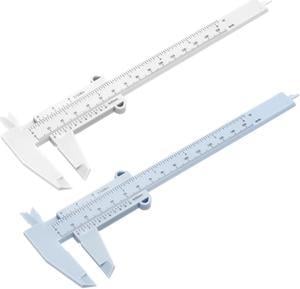 Vernier Caliper 150mm 6 Inch Metric Plastic Measuring Tool for Precision Measurements Outside Inside Depth White Blue 1 Set