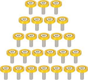 25pcs Bumper Mudguard Washer Bolts M6x1.0 Aluminum Alloy Engine Bay Dress Up Screw Gold Tone