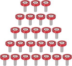 25pcs Bumper Mudguard Washer Bolts M6x1.0 Aluminum Alloy Engine Bay Dress Up Screw Red