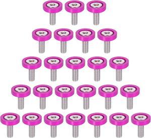 25pcs Bumper Mudguard Washer Bolts M6x1.0 Aluminum Alloy Engine Bay Dress Up Screw Pink