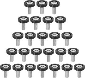 25pcs Bumper Mudguard Washer Bolts M6x1.0 Aluminum Alloy Engine Bay Dress Up Screw Black