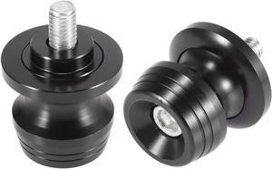 2pcs 47x35mm 8mm 6mm M8x1.25 M6x1.0 Black Aluminum Alloy Motorcycle Swingarm Spools Sliders Stand