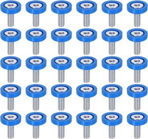 30pcs Bumper Mudguard Washer Bolts M6x1.0 Aluminum Alloy Engine Bay Dress Up Screw Blue