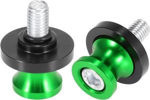 2pcs 10mm M10x1.5 Green Aluminum Alloy Motorcycle Swingarm Spools Sliders Stand for Kawasaki