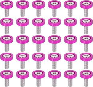 30pcs Bumper Mudguard Washer Bolts M6x1.0 Aluminum Alloy Engine Bay Dress Up Screw Pink