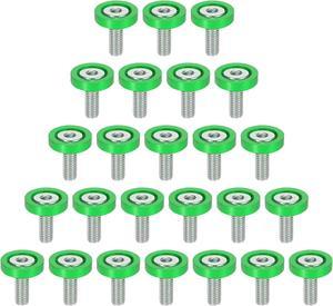 25pcs Bumper Mudguard Washer Bolts M6x1.0 Aluminum Alloy Engine Bay Dress Up Screw Green