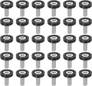 30pcs Bumper Mudguard Washer Bolts M6x1.0 Aluminum Alloy Engine Bay Dress Up Screw Black