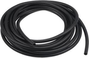 6 M 7 x 10 mm PP Flexible Corrugated Conduit Tube for Garden,Office Black