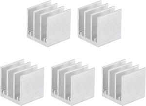 19x19x20mm Aluminum Heatsink Electronics Cooler for MOS IC Chip Silver 5 Pcs