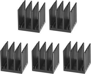 19x19x20mm Aluminum Heatsink Electronic Radiator for MOS IC Chip Black 5 Pcs