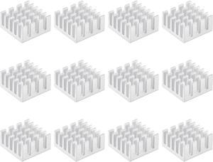 15x15x8mm Silver Tone Thermal Self Adhesive Aluminum Heatsink Electronic Radiators 12 Pcs