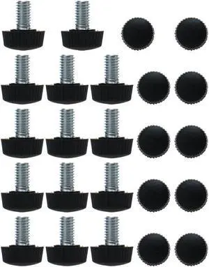 M6 x 10 x 16mm Leveling Feet Adjustable Leveler for Hotel Table Sofa Leg 24pcs