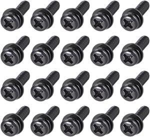 M5 x 16mm Carbon Steel Phillips Pan Head Machine Screws Bolts Combine with Spring Washer and Plain Washers 20pcs