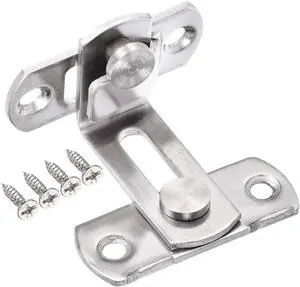 1.7" x 2" Door Latch, Right Angle Flip Gate Latch Stainless Steel for Door and Window, Silver