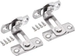 1.7" x 2" Door Latch, 2Pcs Right Angle Flip Gate Latch Stainless Steel for Door and Window, Silver