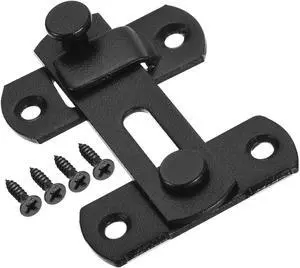 2.8" x 1.9" Door Latch, Flip Gate Latch Stainless Steel for Door and Window, Black