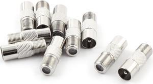 TV PAL Male to Female Plug RF Aerial Coax Connector Adapter 27 x 10mm 10pcs