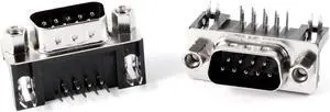 Unique Bargains DB9 9 Pin 2 Row Lock Screw 90 Degree Male Plug D-sub PCB Connector 2 Pcs