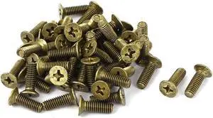 M4 x 12mm Brass Phillips Drive Fastening Countersunk Screws GB819 50 Pcs