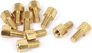 M3x4mm+6mm Male to Female Thread 0.5mm Pitch Brass Hex Standoff Spacer 10Pcs