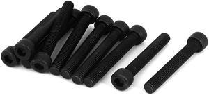 M8x55mm Metric 12.9 Alloy Steel Hex Socket Head Cap Screws Bolts Black 10Pcs