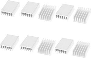 Unique Bargains 10 Pcs Silver Tone 20mmx14mmx6mm Rectangle Aluminium Heatsink Cooling Cooler Fin