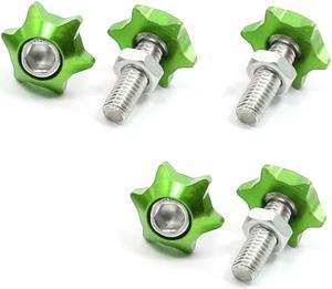 Unique Bargains 5 x Green Car Motorcycle Decorative License Plate Bolts Screws 6mm Thread