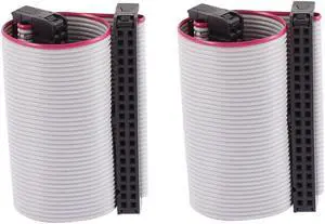 2.54mm Pitch 40 Pins 40 Wires F/F IDC Connector Flat Ribbon Cable 10cm 2 Pcs