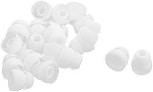 Silicone Dual Flange in Ear Headphone Cover Earphone Cushion Replacement White 20 Pcs