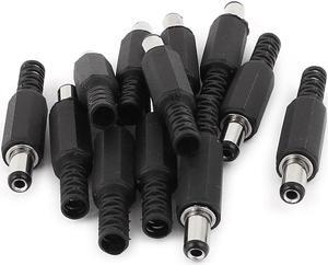 5.5x2.1mm DC Male Connector Power Supply Ends Solder Adapter DIY DC Barrel Connectors Replacement 12pcs