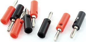 Audio Speaker Cable Wire 4mm Banana Plug Connector Adapter Black Red 4 Pairs