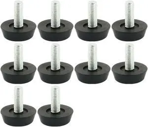 10pcs M6x15mm Thread Table Desk Screw On Levelling Foot Feet 22mm Base
