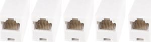 Unique Bargains Plastic RJ45 8 Pin F/F Modular Network Cable Straight Coupler Connector 5 Pcs
