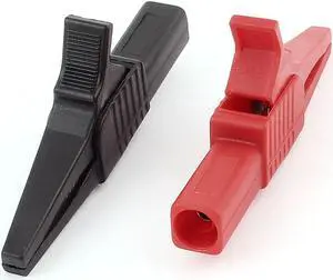 2pcs Red Black Insulated Test Alligator Clip to 4mm Socket Jack Terminals