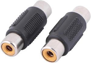 2 Pcs RCA Female F/F Jack Coupler Audio Video AV Converter Adapter