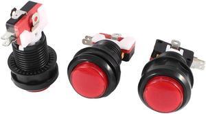 3 Pcs Panel Mount 3 Pole SPDT COM NC NO Red Push Button Momentary Switch AC 100-240V